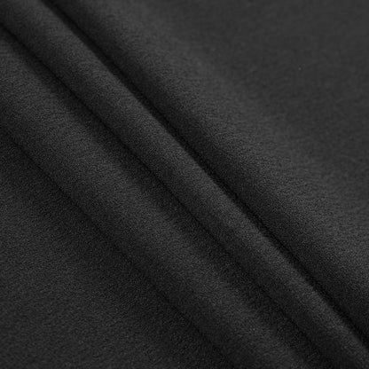 Italian Black Stretch Polyester Crepe Detail