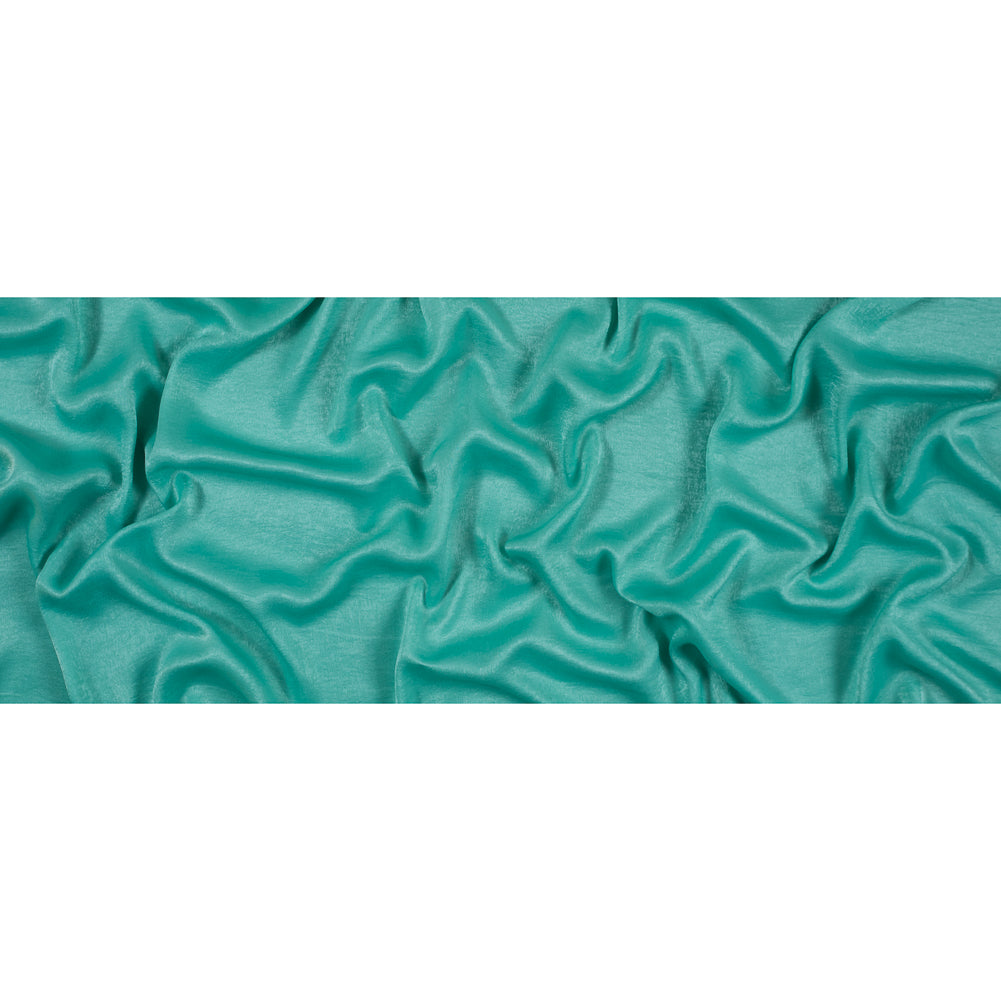 Italian Biscay Green Dyed Washed Polyester Dobby - Folded