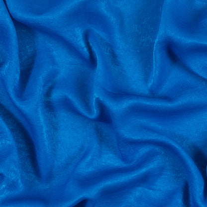 Italian Brilliant Blue Dyed Washed Polyester Dobby