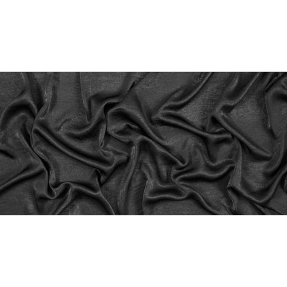 Italian Black Dyed Washed Polyester Dobby Folded