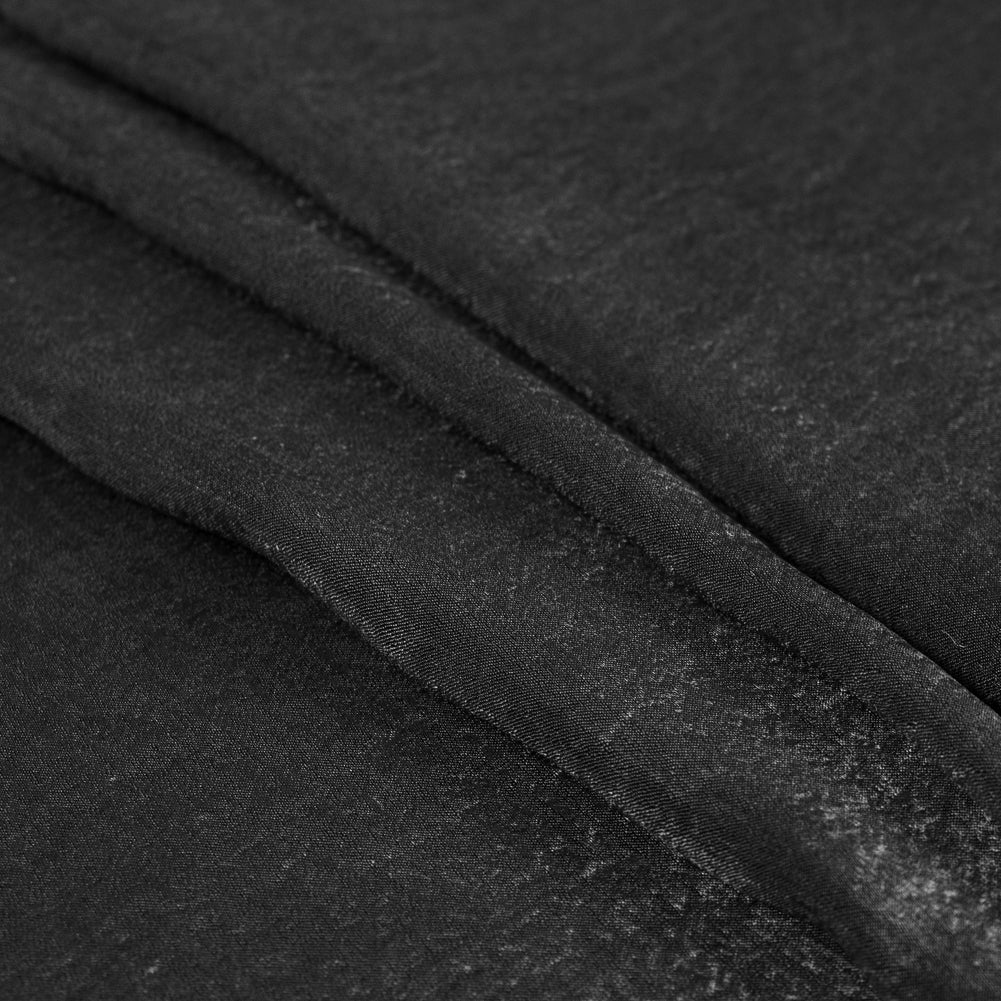 Italian Black Dyed Washed Polyester Dobby Detail