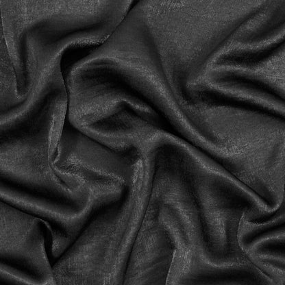 Italian Black Dyed Washed Polyester Dobby