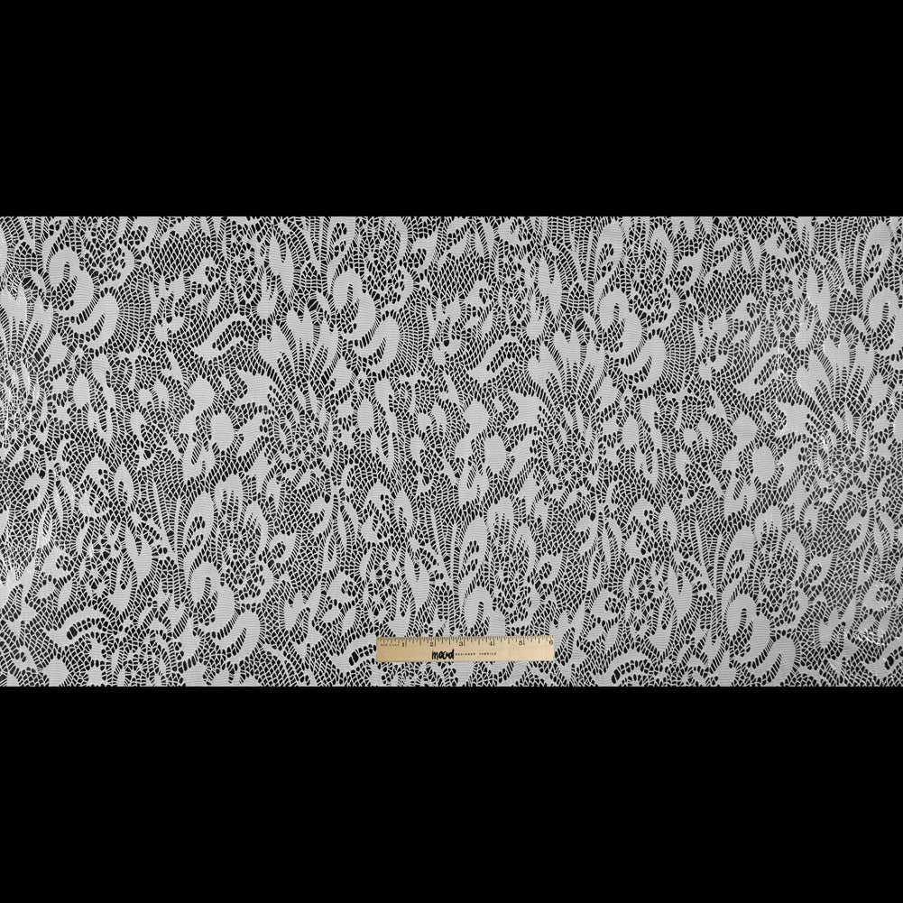 Italian White Laminated Lace - Folded