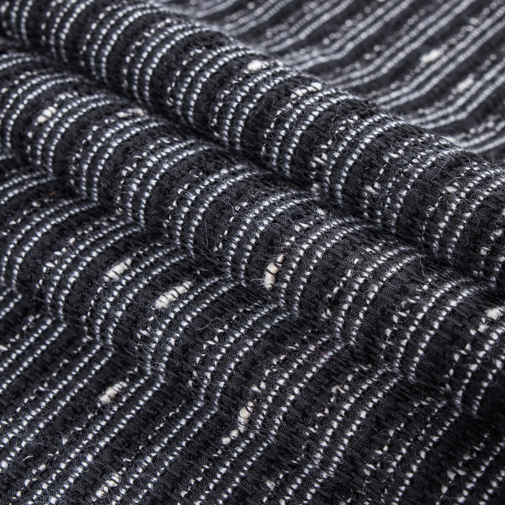 Black and White Striped Novelty Woven Folded