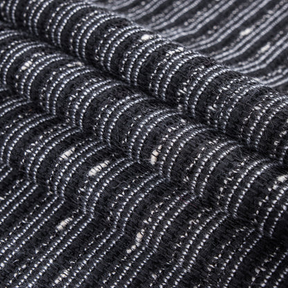 Black and White Striped Novelty Woven Folded