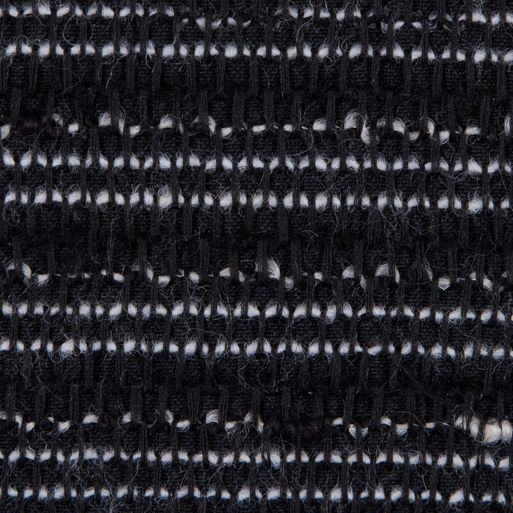 Black and White Striped Novelty Woven Detail