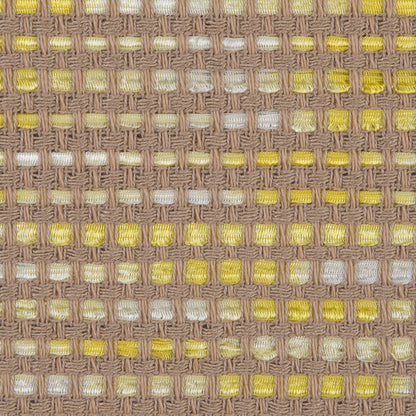 Beige and Yellow Blended Cotton Woven Detail