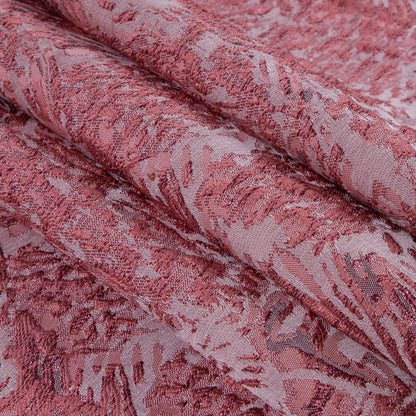 Metallic Red and Candlelight Peach Abstract Brocade Folded