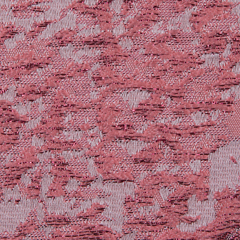 Metallic Red and Candlelight Peach Abstract Brocade Detail