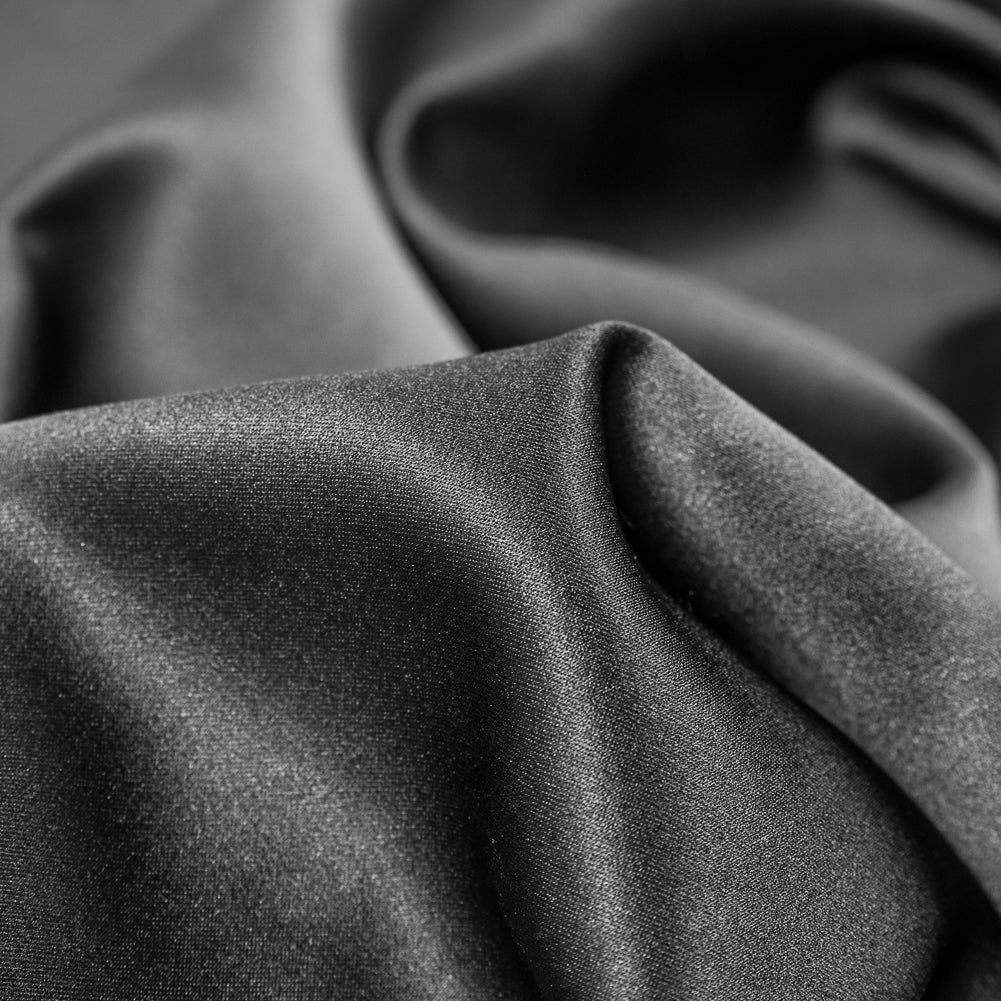 Black Polyester Satin - Detail