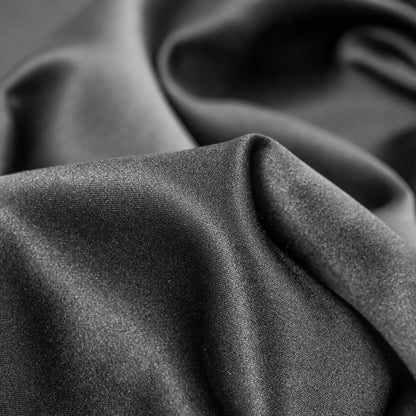 Black Polyester Satin - Detail