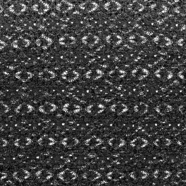 Black Geometric Stretch Puckered Lace