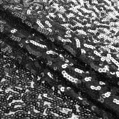 Phillip Lim Black All Over Sequins on a Stretch Netting Folded