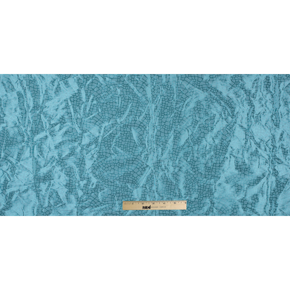 Nicole Miller Luminous Blue Turquoise Pattern Medley Stretch Twill Full