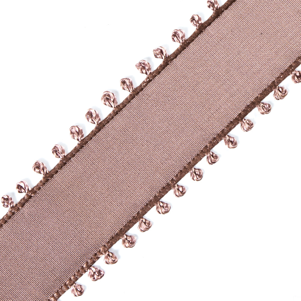 Vintage Coffee Picot Edged Ribbon Detail