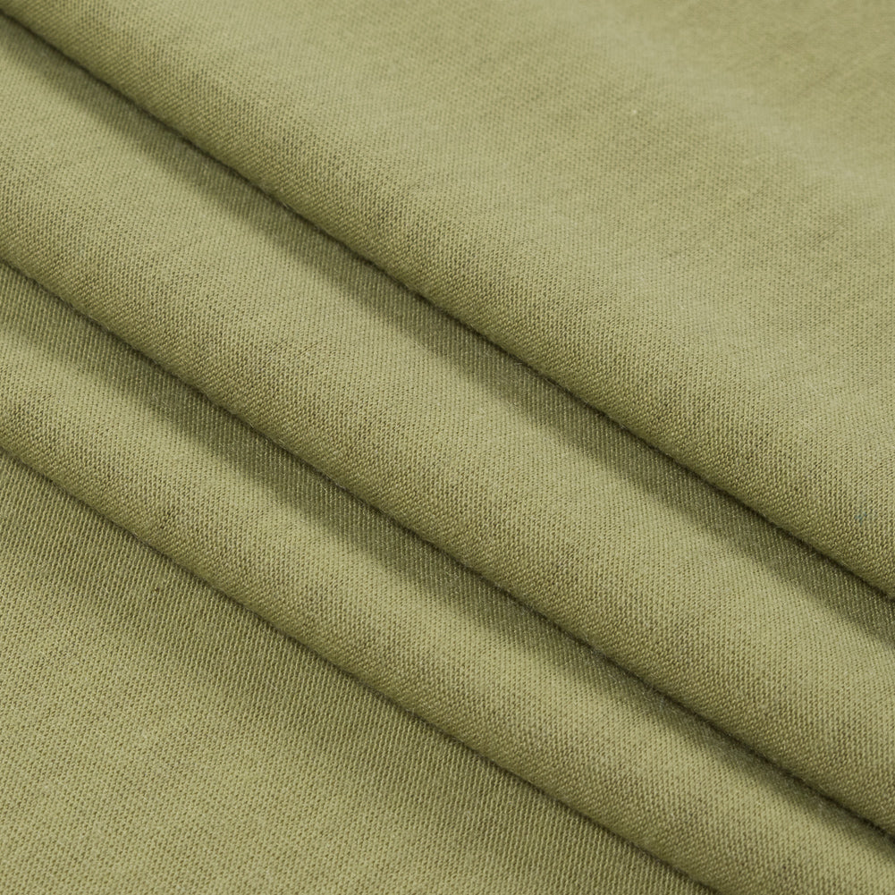 Spinach Green Stretch Polyester Jersey Folded
