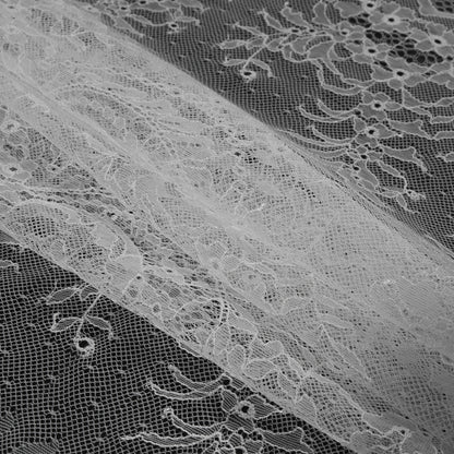 Polyester Lace - Ivory Floral and Paisley Folded