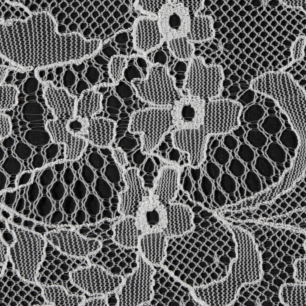 Polyester Lace - Ivory Floral and Paisley Detail