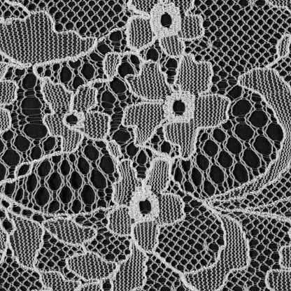 Polyester Lace - Ivory Floral and Paisley Detail