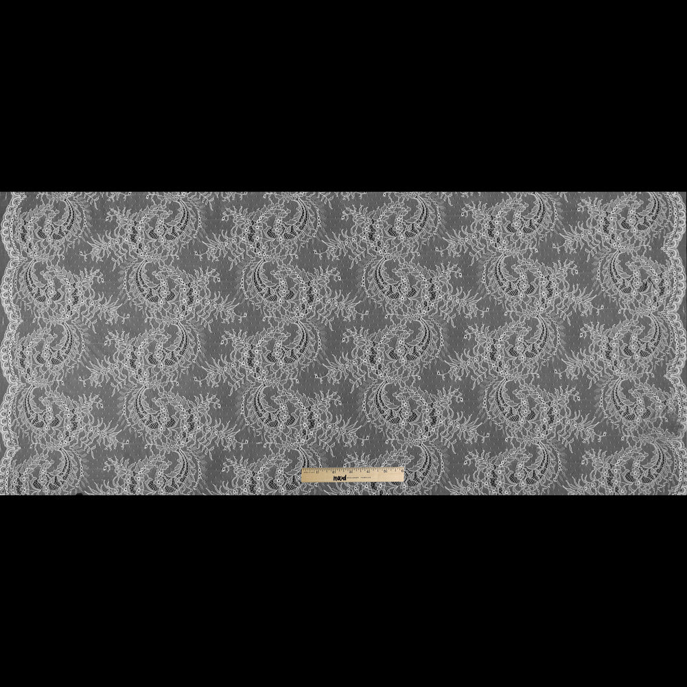 Polyester Lace - Ivory Floral and Paisley Full