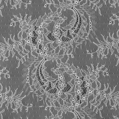 Polyester Lace - Ivory Floral and Paisley