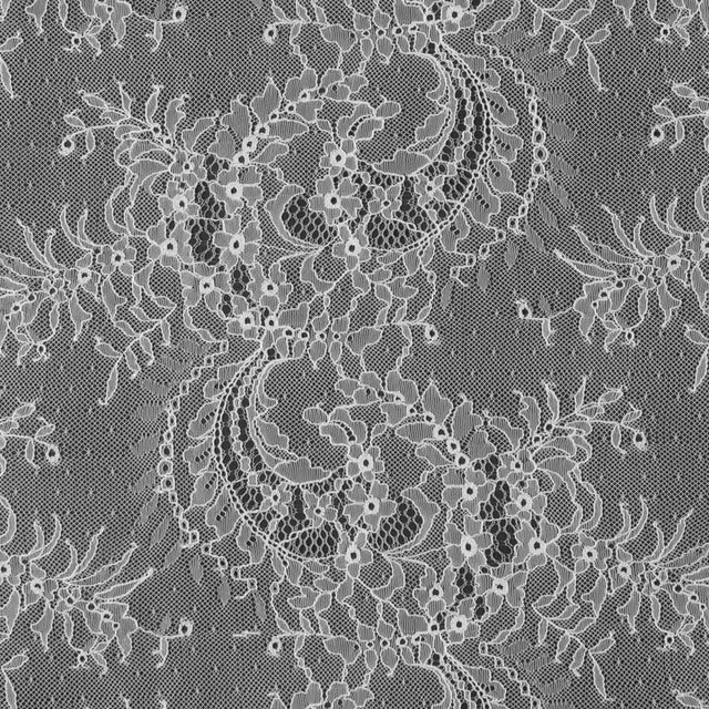 Polyester Lace - Ivory Floral and Paisley
