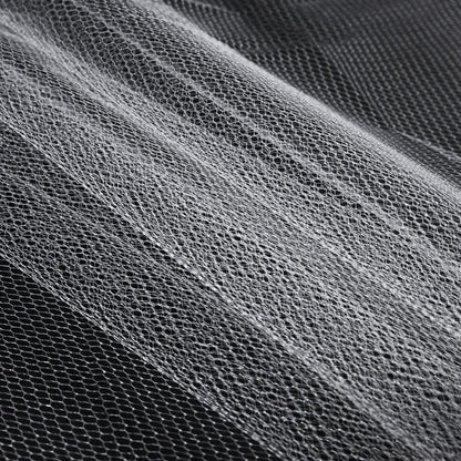 Ivory Hexagon Nylon Net Tulle Folded