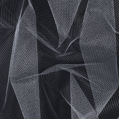 Ivory Hexagon Nylon Net Tulle