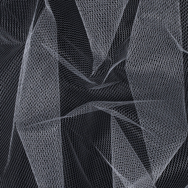 Ivory Hexagon Nylon Net Tulle