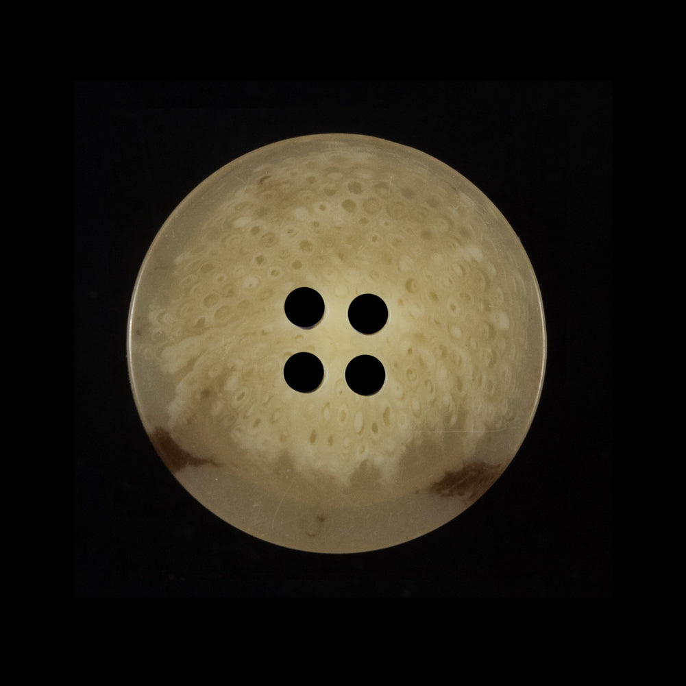 Beige and Brown Plastic Button - 40L/25.5mm