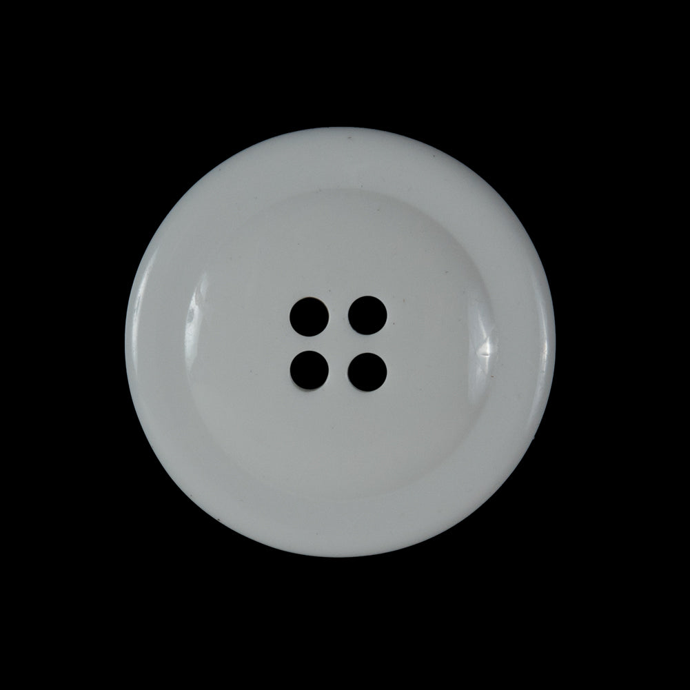 White and Black Plastic 4-Hole Button - 40L/25.5mm Detail