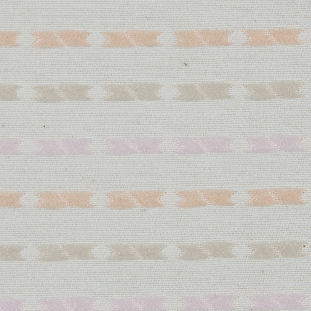 Embroidered Stripes on an Ivory Cotton Woven - Detail