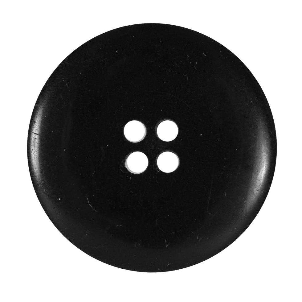 Black 4-Hole Plastic Button - 54L/34mm - Detail