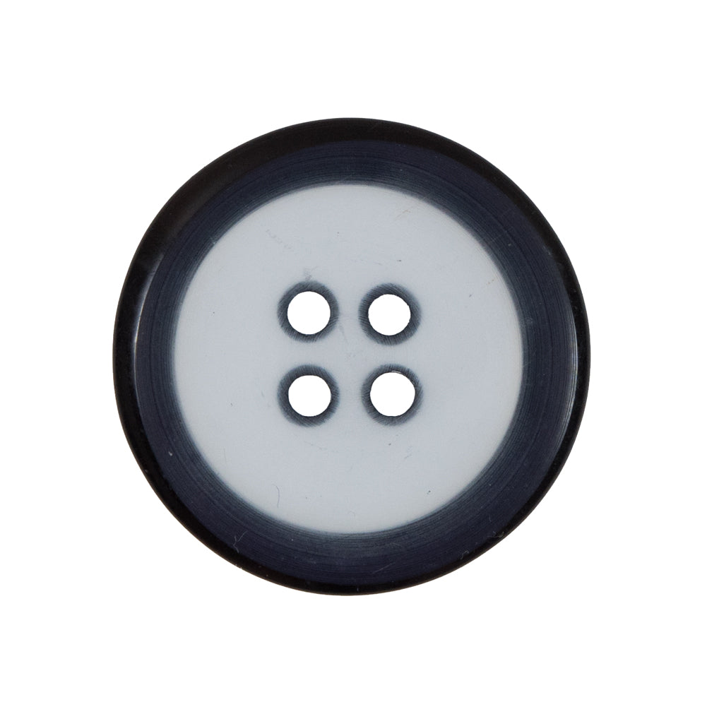 Clear and Black 4-Hole Plastic Button - 44L/28mm - Detail