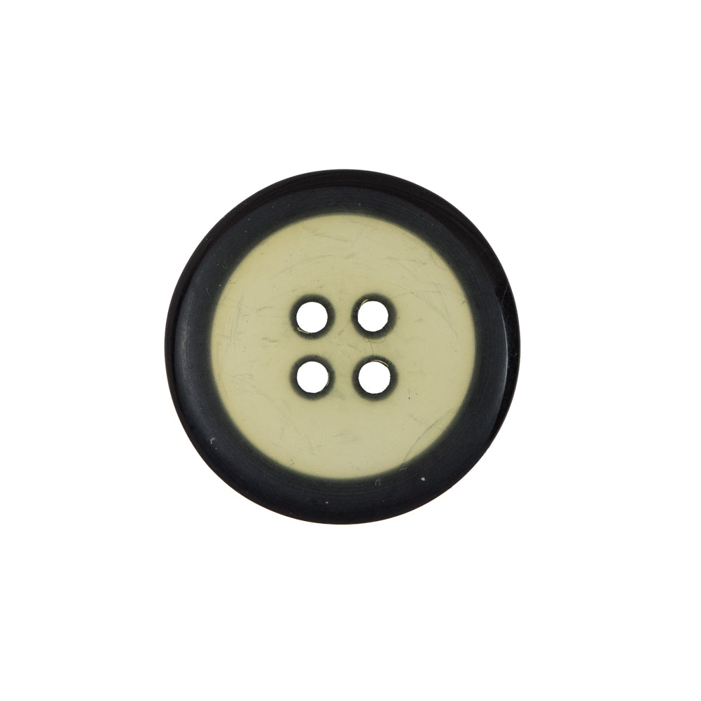 Oasis Green and Black 4-Hole Plastic Button - 36L/23mm Detail