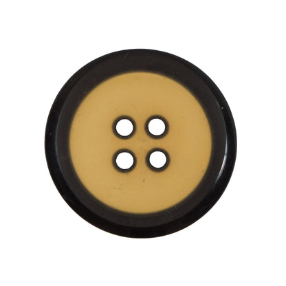 Blazing Orange and Black 4-Hole Plastic Button - 44L/28mm Detail