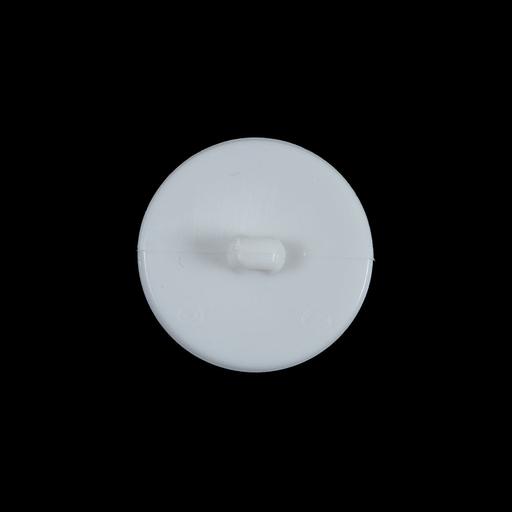 White Plastic Gem Shank-Back Button - 32L/20mm Detail