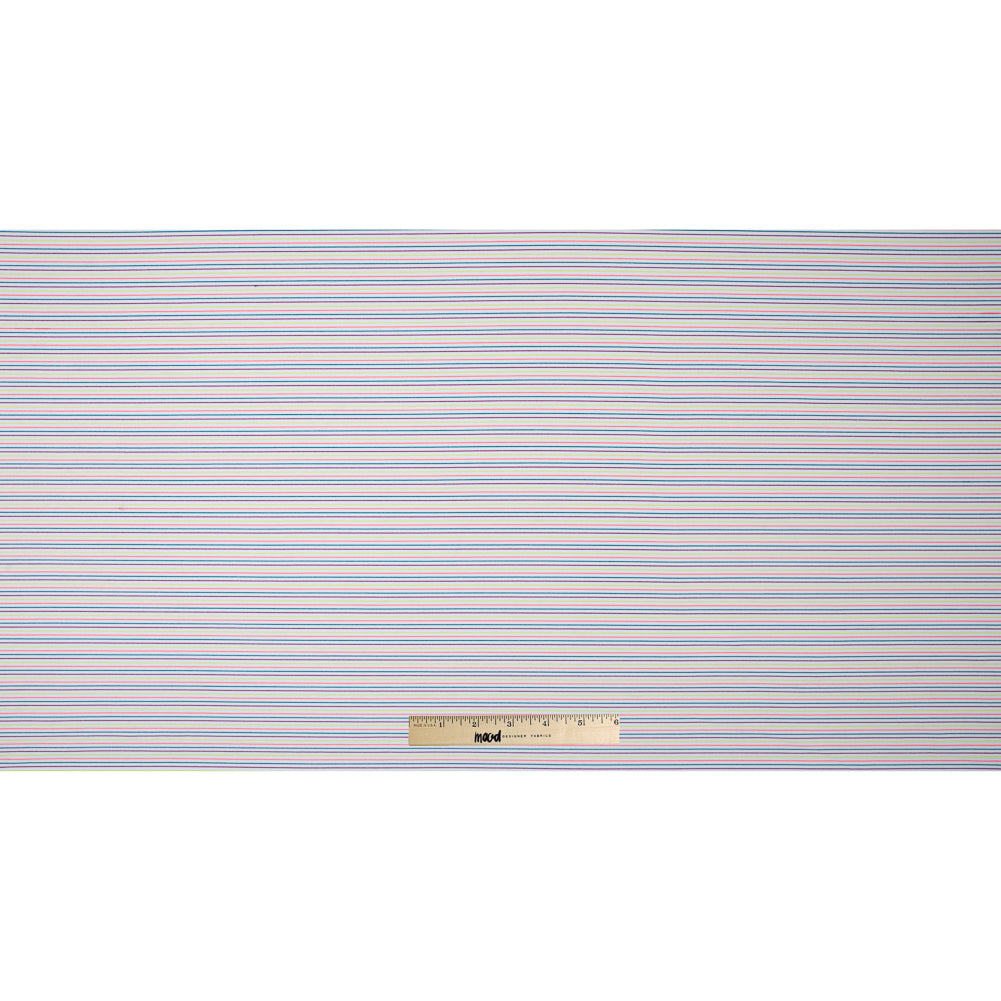 White and Multicolor Striped Wicking Jersey Folded