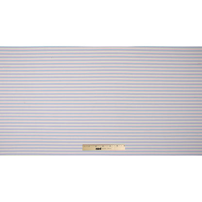 White and Multicolor Striped Wicking Jersey Folded