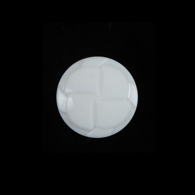 White Beveled Pinwheel Petals Shank-Back Button - 30L/19mm