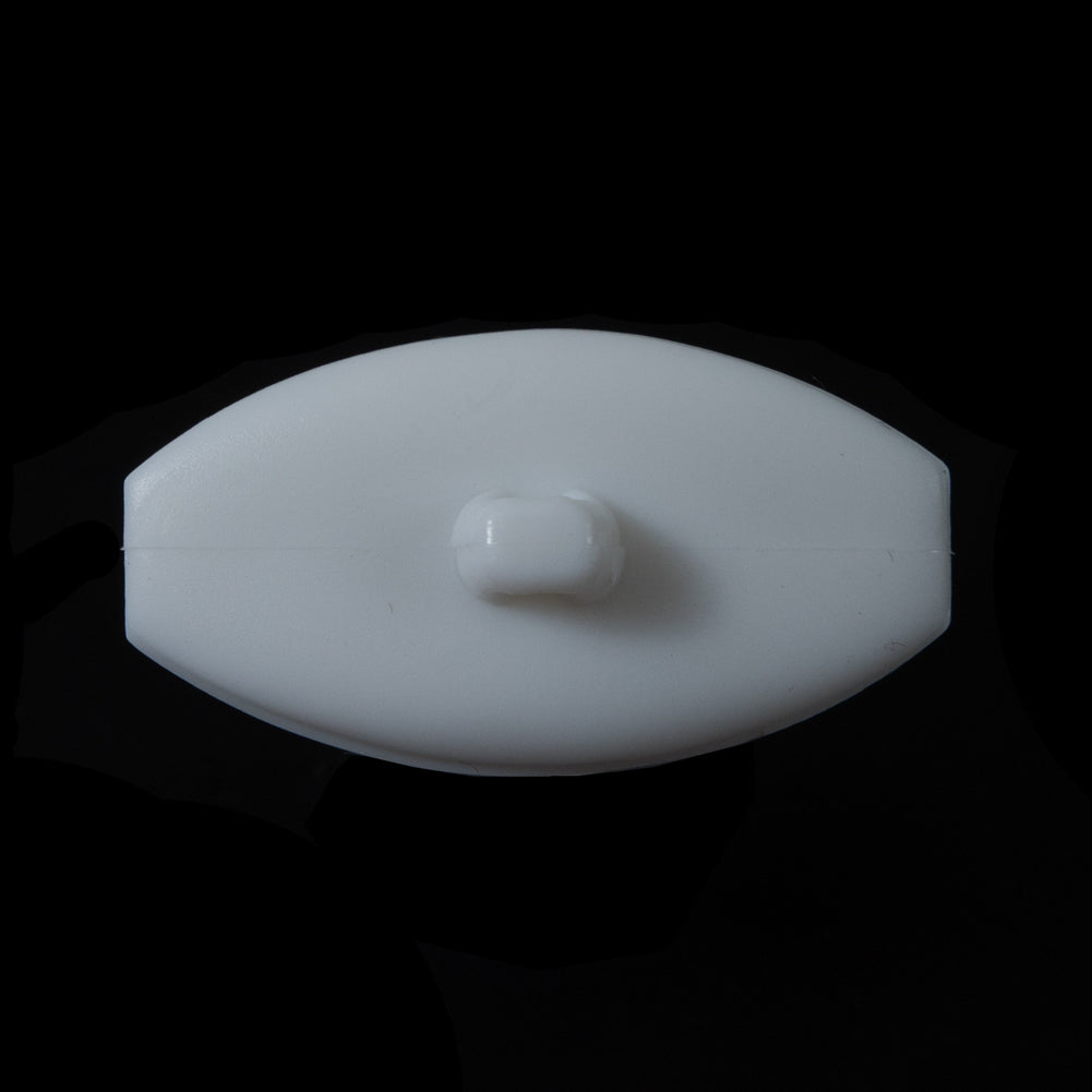 White Bevel Cut Oval Button - 60L/38mm - Detail