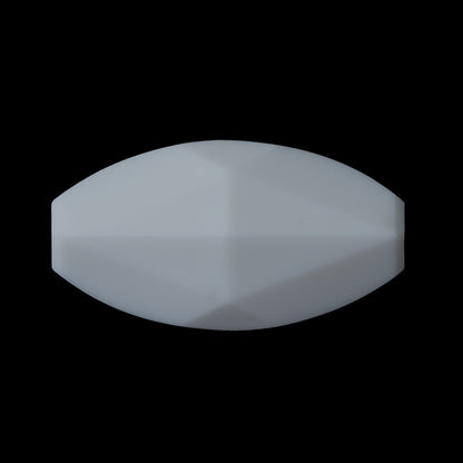 White Bevel Cut Oval Button - 60L/38mm
