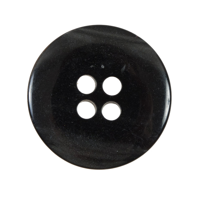 Black Thick 4-Hole Plastic Button - 44L/28mm