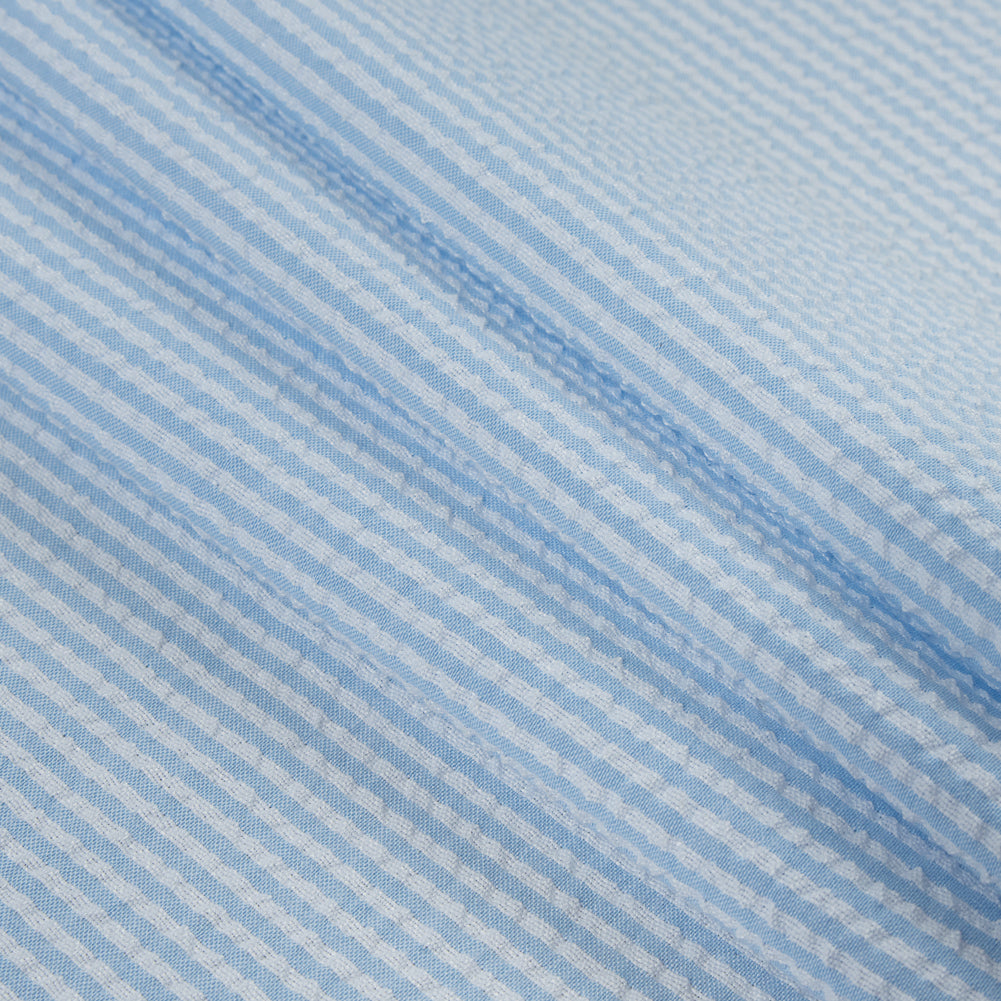 Dewey Light Blue Candy Striped Seersucker - Folded