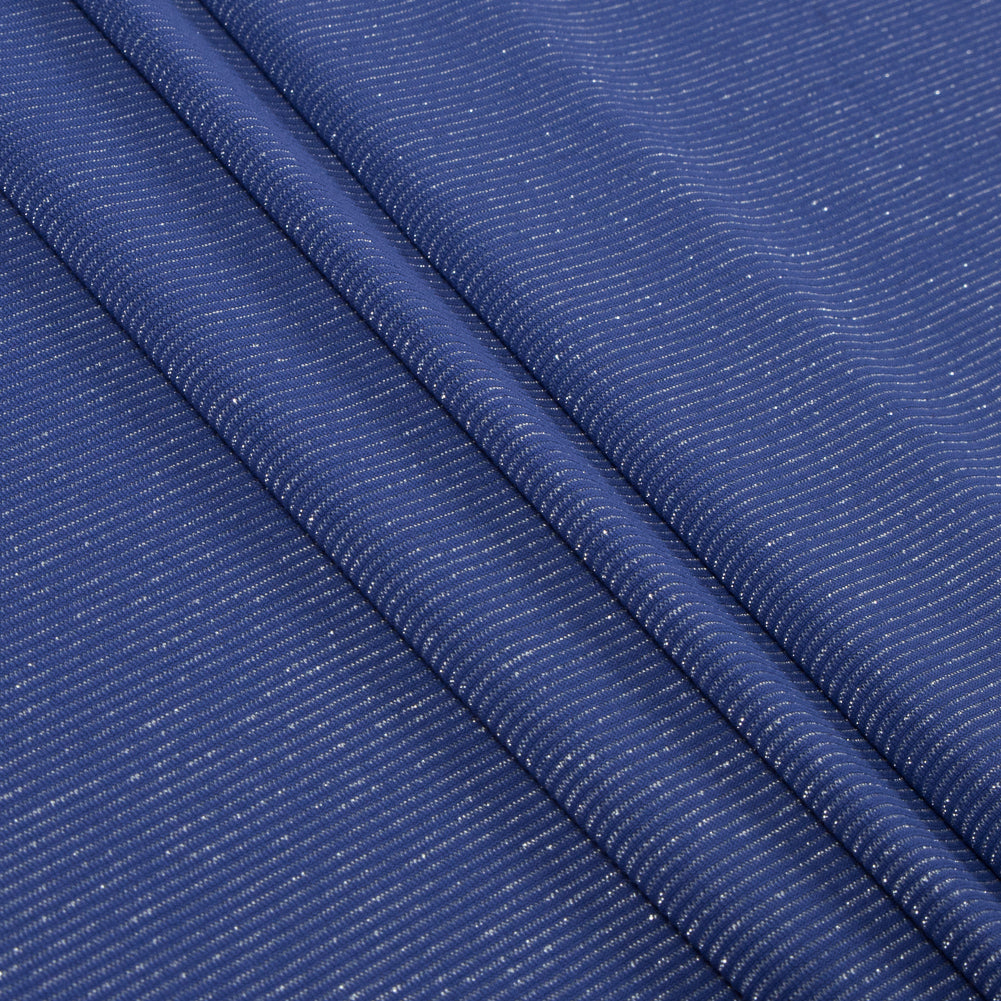 Violet and Metallic Silver Striped Rib Knit - Folded