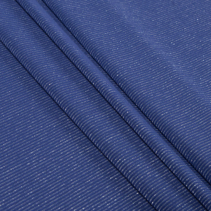 Violet and Metallic Silver Striped Rib Knit - Folded