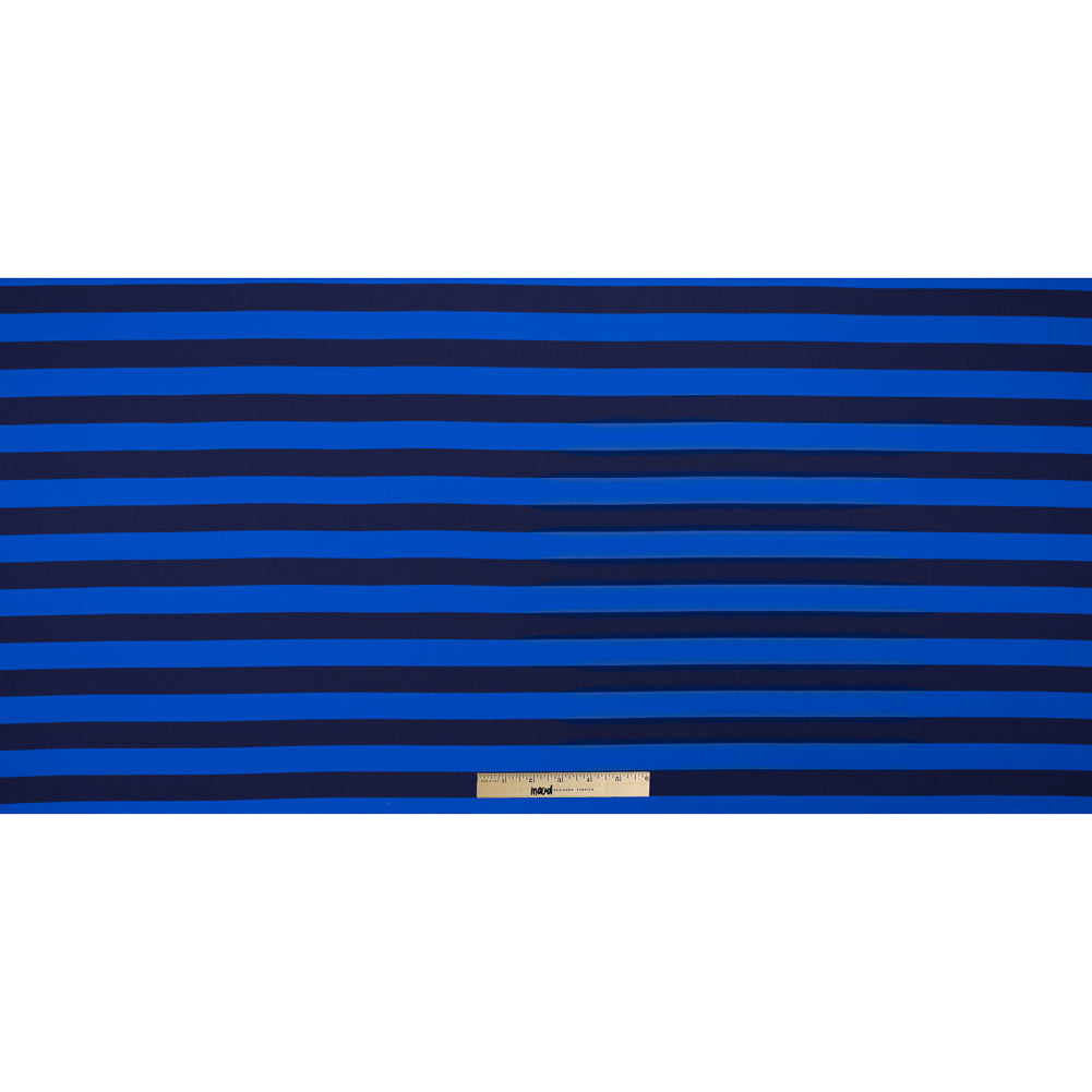 Electric Blue Awning Striped Stretch Eclon Jersey Full