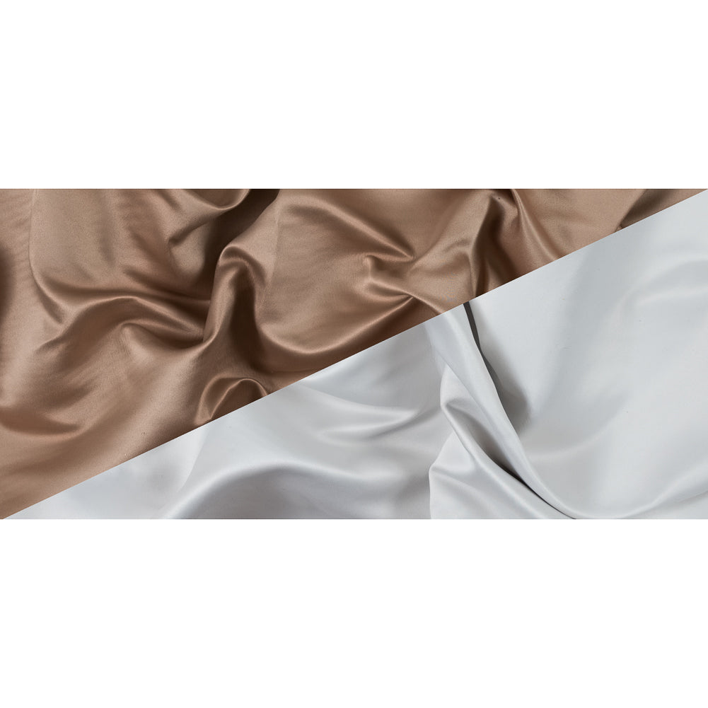 Tan and White Two-Tone Double Duchesse Satin Folded