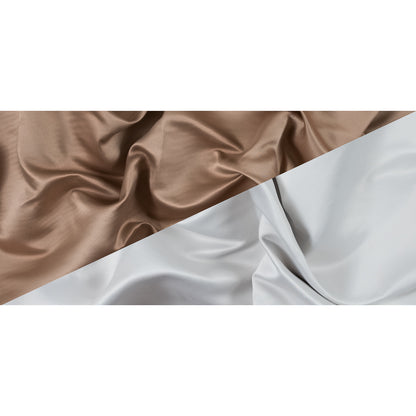 Tan and White Two-Tone Double Duchesse Satin Folded