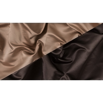 Brown and Tan Two-Tone Double Duchesse Satin - Folded